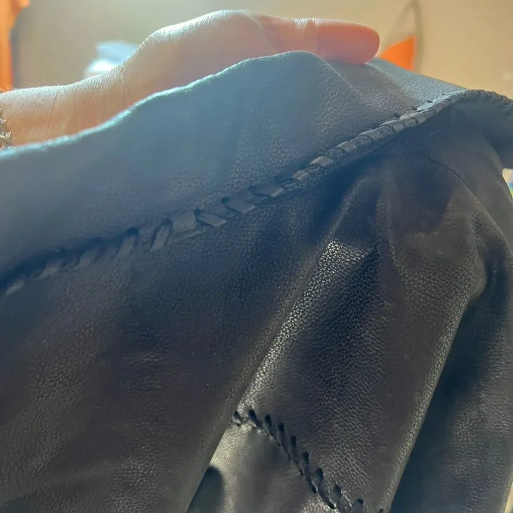 CO Men's Black Leather Biker Jacket Size 48 - Picture 2 of 7